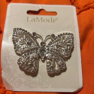 Silver Butterfly Brooch